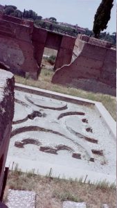 The fountain in the center of the courtyard is concrete (This is from the Palace of Domitian in Rome)