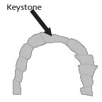 An arch with a keystone