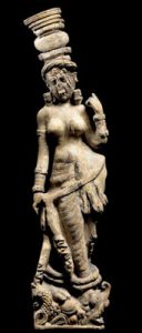 Ivory statuette from Afghanistan, curved to fit the tusk