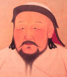 Kublai Khan - Asian man with hat and thin mustache