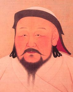 Kublai Khan - Asian man with hat and thin mustache