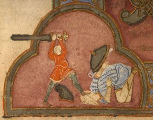 Battle, ca. 800s AD (Boulogne-sur-Mer Bib. Mun. MS. 20)