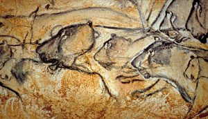 Cave painting of lions (Chauvet Cave, France, ca. 30,000 BC)
