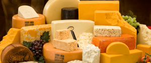 Lots of different kinds of cheese