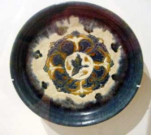 A plate with colorful decoration