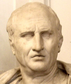 Cicero: stone bust of a middle-aged white man