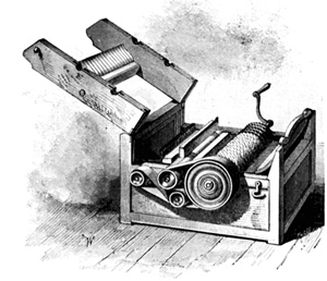 Eli Whitney's cotton gin - a machine with a crank handle
