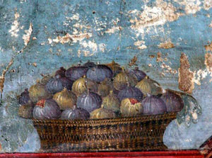 A Roman painting of figs in a basket