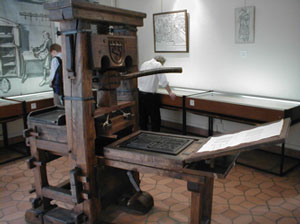 Reproduction of a press from Gutenberg's time