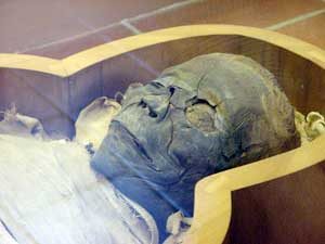 Head of a mummified woman (Vatican Museum, Rome)