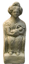 Clay statuette of a woman nursing a baby. Bavaria, 100s AD (now in Munich)