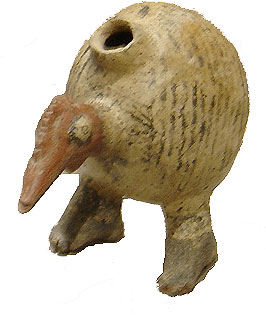 Olmec clay image of a turkey