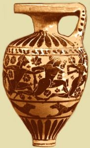 Greek pot with boys running a foot race all around the pot