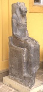 The lion-headed goddess Sekhmet, one way of showing the Egyptian goddess Mut (Vatican Museum, Rome)