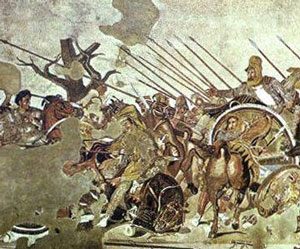 Alexander fights Darius at Issus (mosaic from Pompeii)