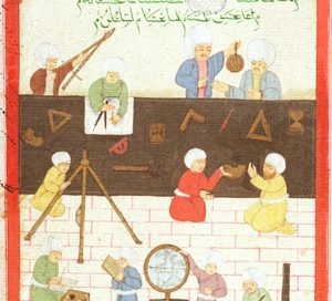 Islamic astronomers taking observations