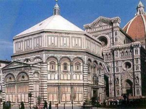 Romanesque baptistery in Florence, Italy