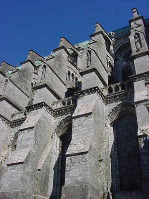 Flying buttresses at Chartres