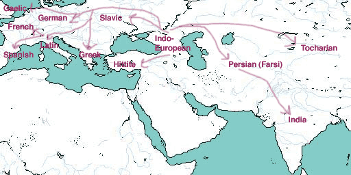 Map of the spread of Indo-European languages: the Yamnaya