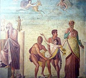 Iphigeneia brought to the sacrifice (Pompeii, ca. 79 AD)