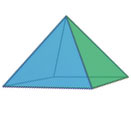 A pyramid with a square base.