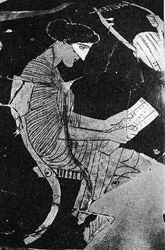 Sappho, from a red-figure vase