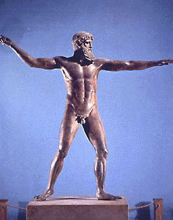 Zeus or Poseidon throwing a spear (460 BC)