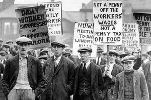 British coal miners on strike in 1926