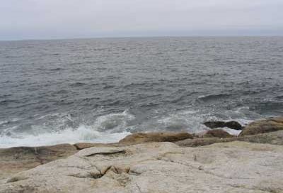 Atlantic ocean: beach and gray cold ocean