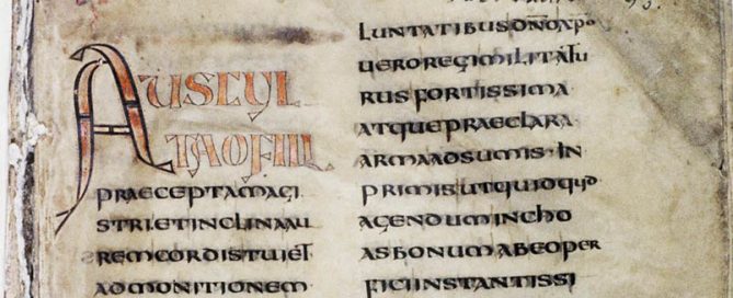 Rule of St. Benedict: parchment with Latin writing on it.