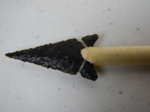 A Blackfoot arrowhead, made of chipped stone