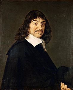 René Descartes: a white man with a sharp expression and a wide white collar