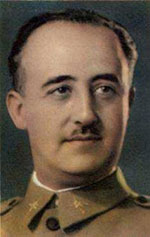 General Franco: a white man with a small mustache and no beard