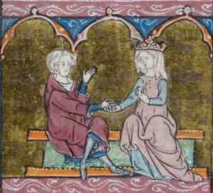 Lancelot and Guinevere, ca. 1320 AD, France(now in the British Library)
