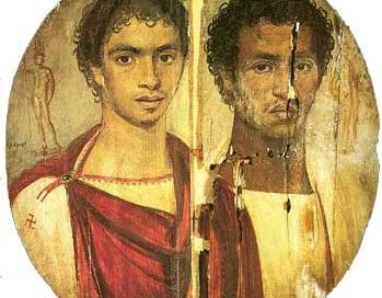 An Egyptian portrait of two brothers (Roman period, about 150 AD)