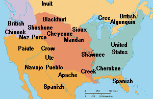 A map showing Native people