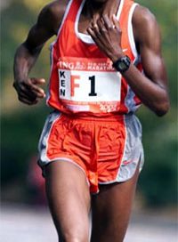 A black woman running