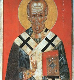Russian Icon of Saint Nicolas, 13th - early 14th century, tempera on wood.