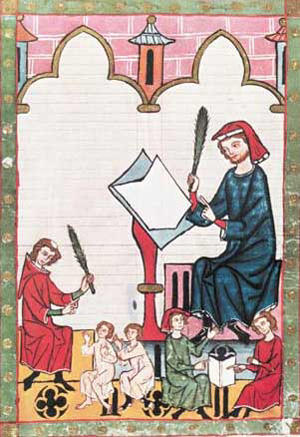 Clerks in the Manessa Codex (1300 AD)