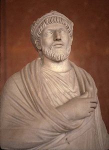 Julian the Apostate: a white man with a beard and a traditional toga