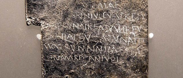 A lead curse tablet from ancient Rome