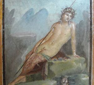 Narcissus and his pond (Third Style Roman painting from Pompeii, about 79 AD)