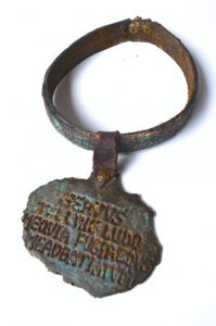 Slave collar with tag asking the finder to return the slave