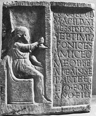 Tombstone of Septimia Stratonice, a shoemaker about 100 AD