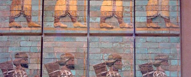 Molded brick relief of Persian archers, from Susa in the 400s BC