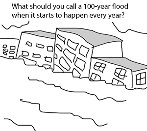 Cartoon: what should you call a 100-year flood when it starts to happen every year?